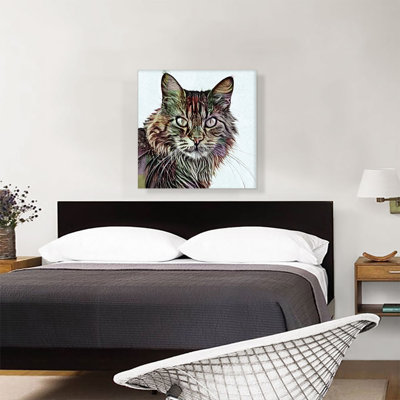 Reproduction d'art graphique sur toile Maine Coon