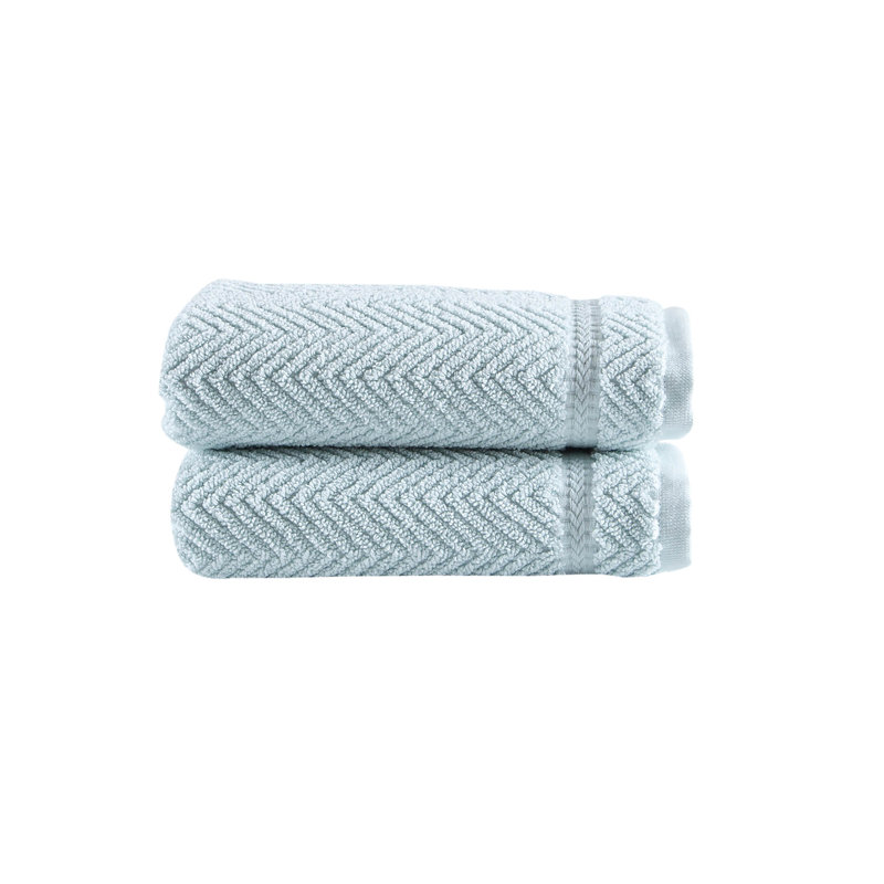 Vandewa Turkish Cotton Hand Towel Set, Light Aqua
