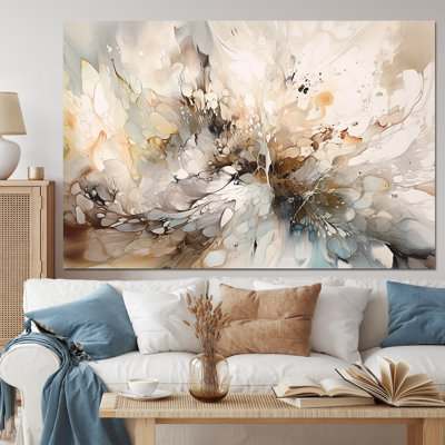 White And Grey Geometric Depths I - Abstract Geometric Wall Art
