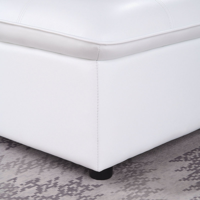 Elwell Twin 39.5'' Faux Leather Futon Chair, White