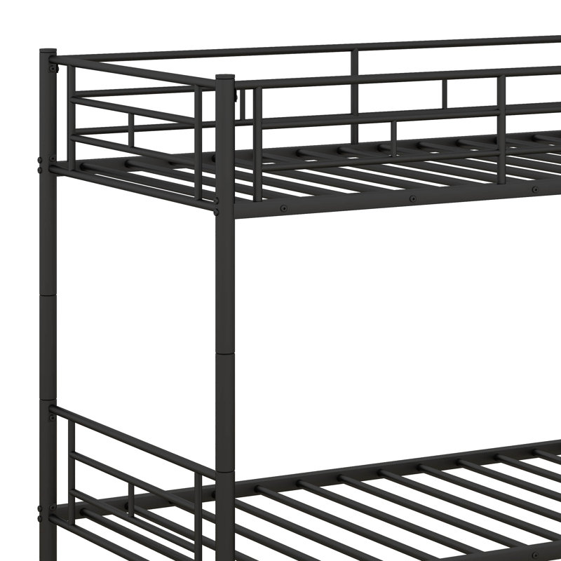 Kids Twin Over Twin Bunk Bed, Black