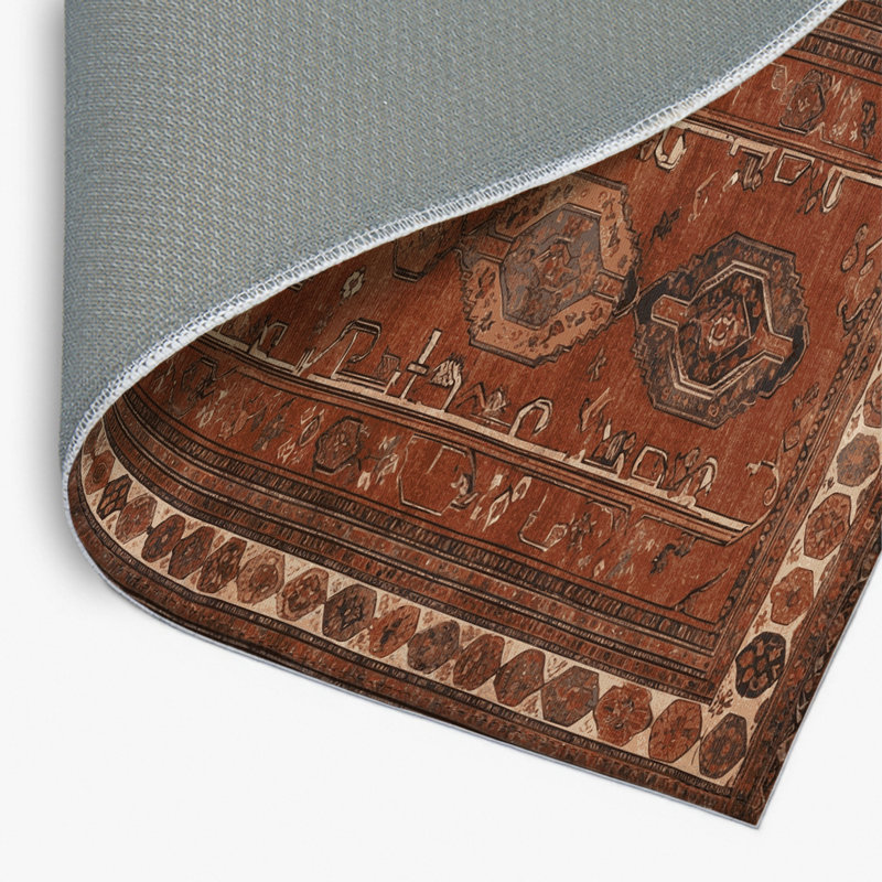 Turkish Brown Indoor and Outdoor Area Rug, Rectangle 4' x 6'