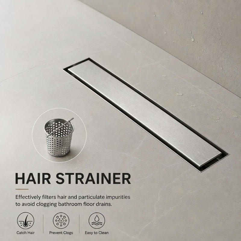 FlowCore 12" Brushed Nickel linear grid drain, Brushed Nickel