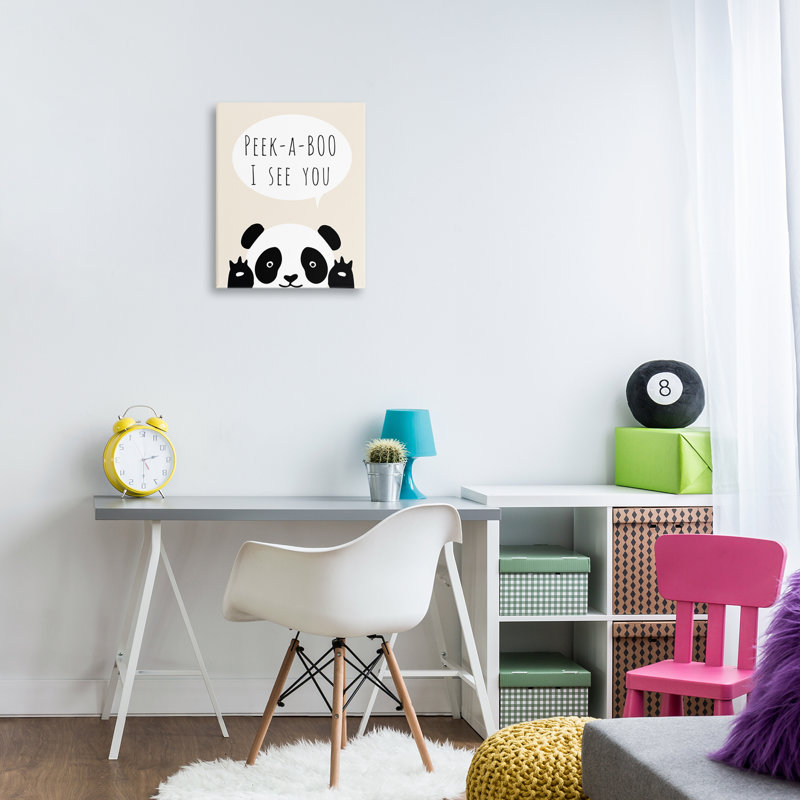 Toile d'ours panda Peek-a-Boo, conception par Chen Alyesh, H 20 po x l 16 po