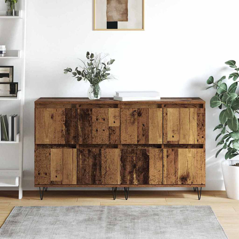 Sideboards 2 Pcs 120 X 35 X 70 Cm Engineered Wood, Old Wood