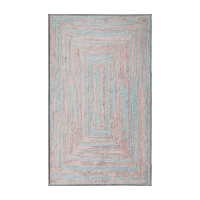 Machine Washable Gray Area Rug, Rectangle 5' x 7'