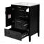 Meuble-lavabo 24 po avec lavabo, une armoire avec porte à fermeture douce, 3 tiroirs à fermeture douce, poignées en métal rétro, noir-904573025