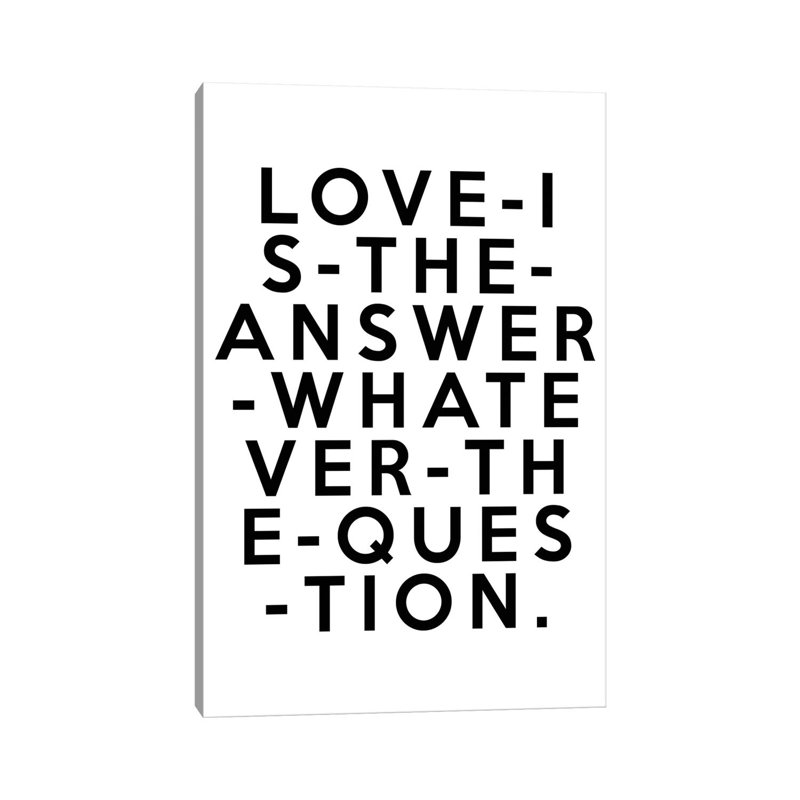 Love Is The Answer - Wrapped Canvas Print, 101.6 cm H x 66.04 cm W x 1.91 cm D