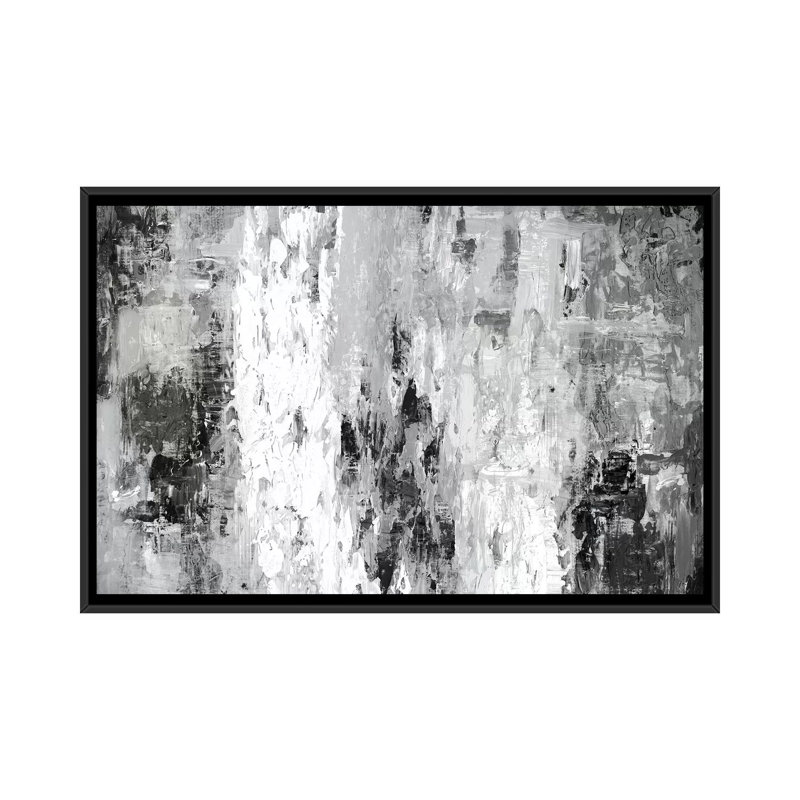 Black And White Abstract IV by PI Studio - Wrapped Canvas Print, Black Framed Canvas, 32" H x 48" W x 1.5" D