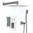 10 Inch Square Dual Shower Head System - Wall Mounted With Handheld Spray