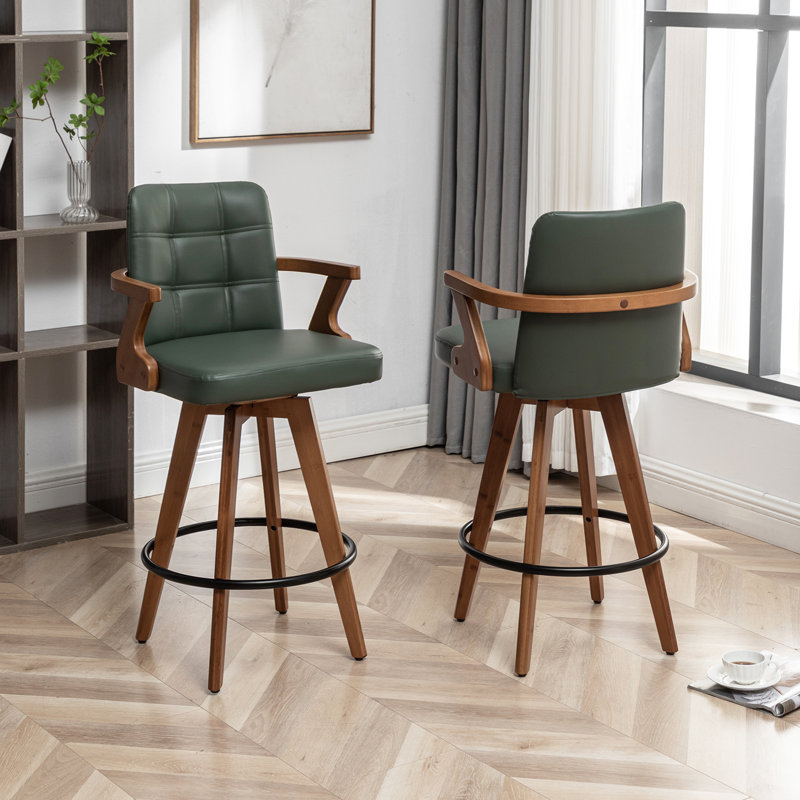 Lorant Swivel Stool, Green, Counter Stool (26" Seat Height)