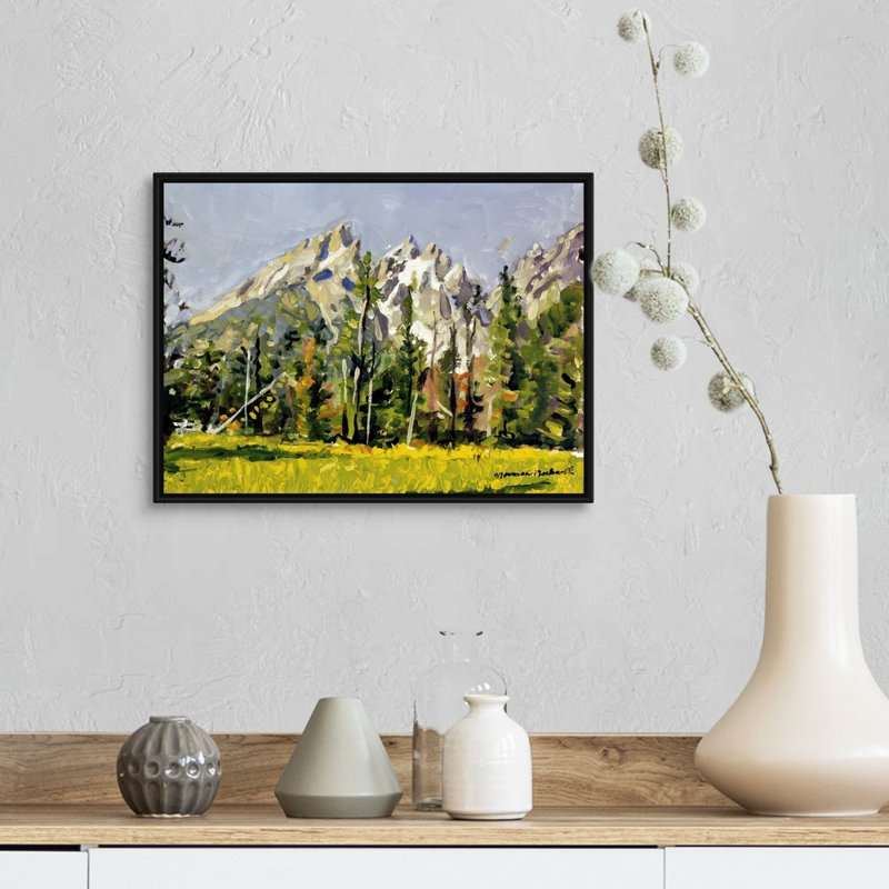 Art mural sur toile Norman Rockwell The Grand Tetons, H 14 po x l 18 po x P 1,75 po, Cadre flottant noir