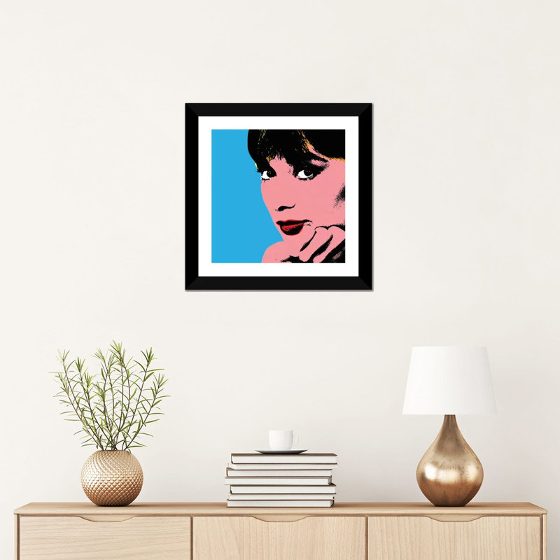 « Audrey Hepburn DOTS » par radio Days-impression d’art graphique, Blanc, H 16 po x l 16 po x p 1 po, Papier encadré noir