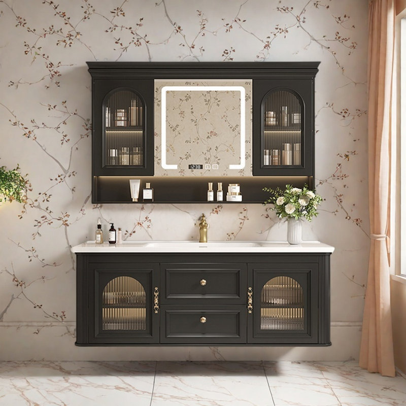 French retro light luxury bathroom cabinet, 47.6" W