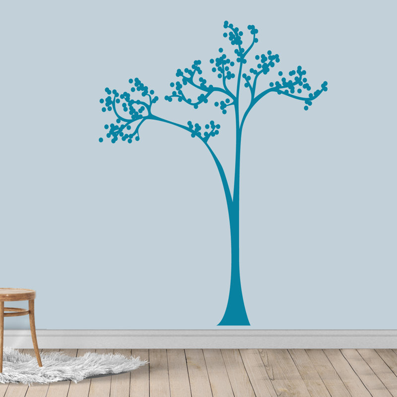 Décalcomanie murale arbre à points Ferrysburg, Bleu sarcelle