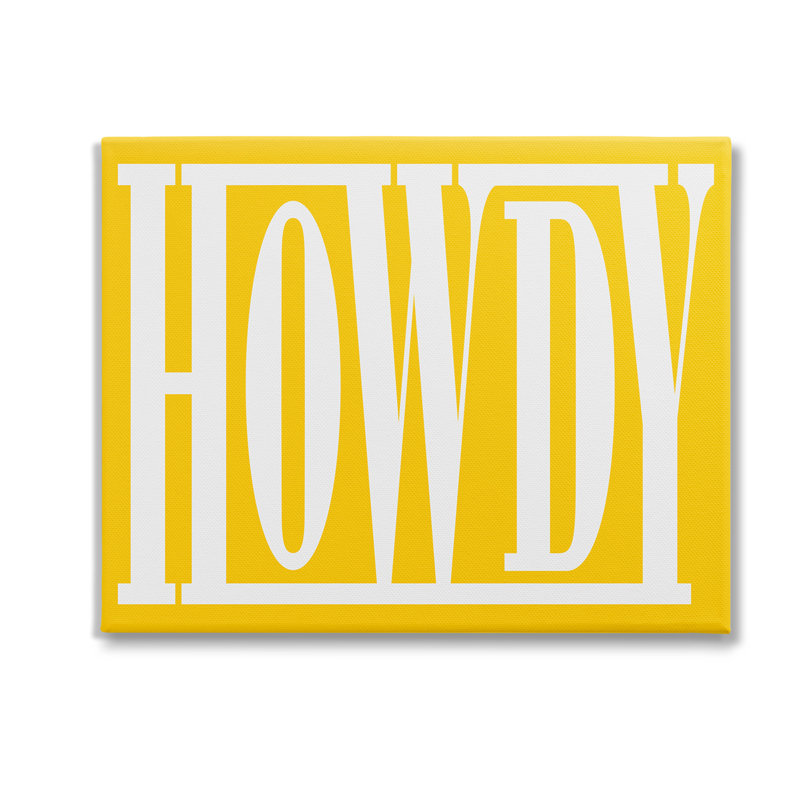 «Howdy Expression On Yellow» par Grace Popp sur toile, H 24 po x l 30 po