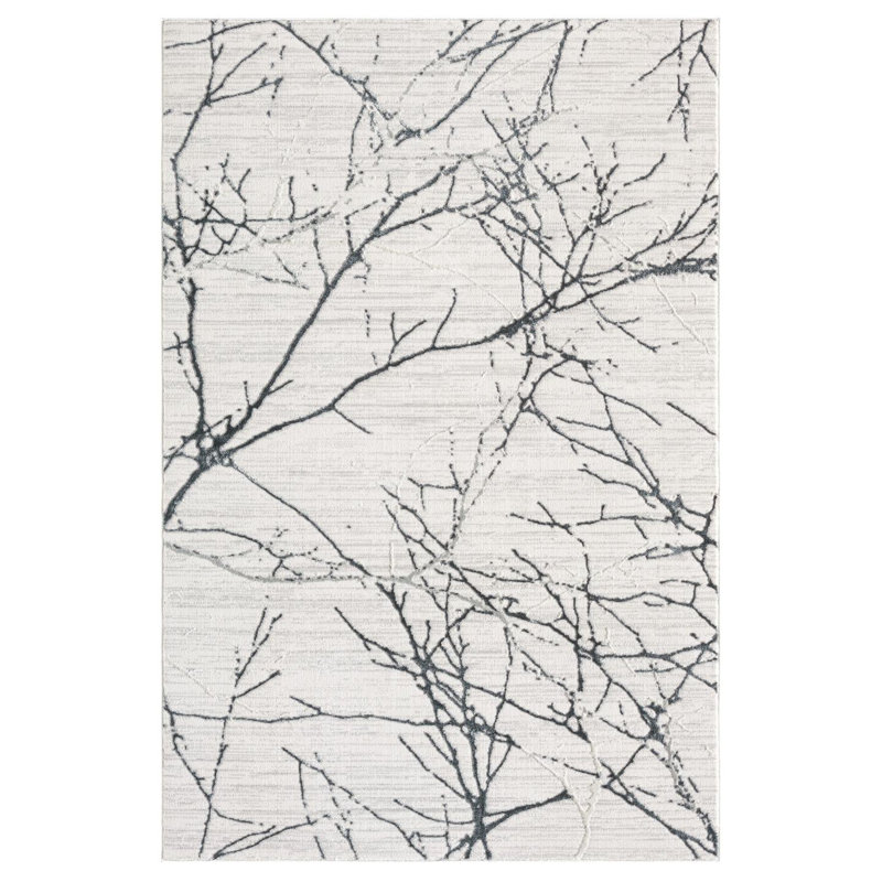 Modern Abstract Nature Area Rug, Rectangle 6'7" x 9'2"