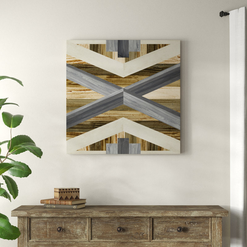 Geometric Inlay III by June Erica Vess - Wrapped Canvas Painting Print, 91cm H x 91cm W
