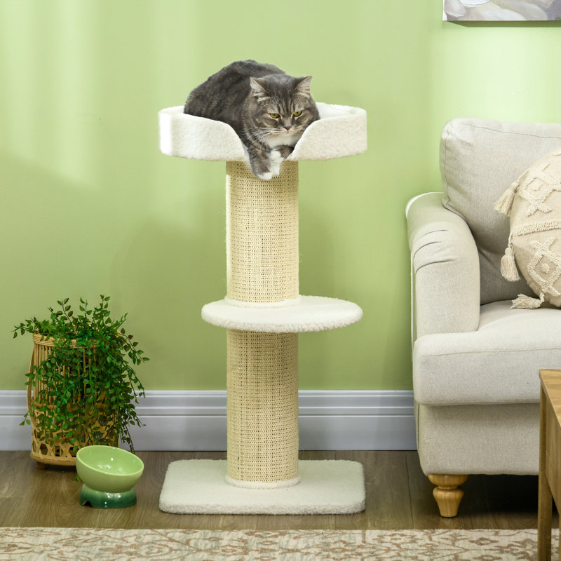 91cm Scratching Posts Cat Tree Activity Centre for Indoor Cats Cream