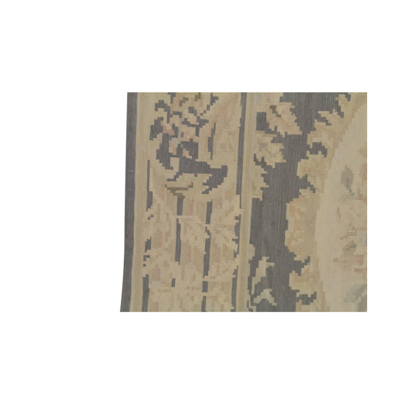 Tapis gris et doré de haute qualité noué à la main