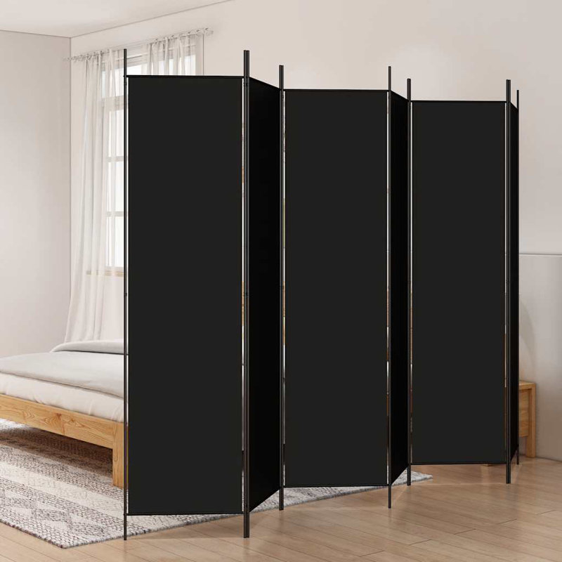Paravent 6 panneaux vidaXL noir 118,1 po x 78,7 po, Noir, 6, H 78,74 po x l 118,1 po