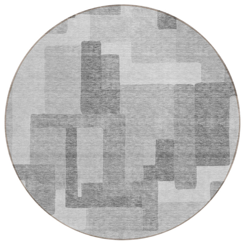  Neysa Non-Slip Indoor / Outdoor Door Mat, Round 8'
