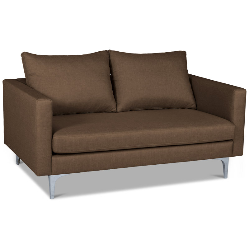 Reber 2 Seater Loveseat, Brown Polyester