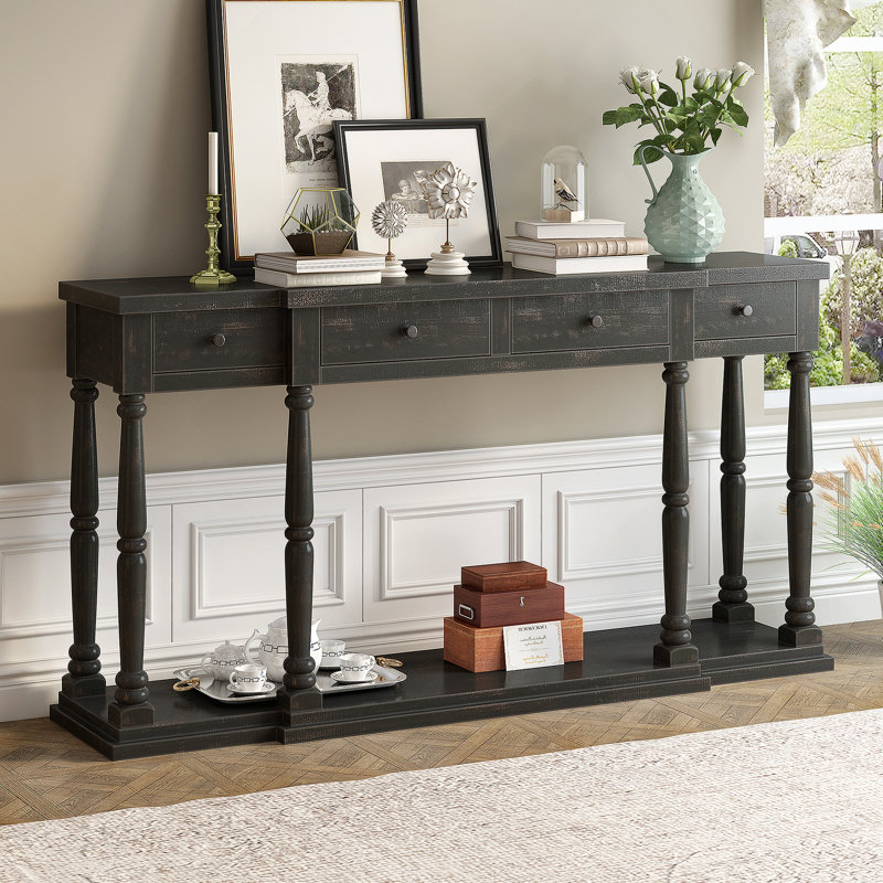 Console principale pour le couloir du salon avec 4 tiroirs de rangement et 1 tablette