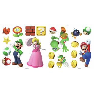 Mario Characters Super Mario Bros Arcade Game Wall Sticker Art Design Decal  for Girls Boys Kids Room Bedroom Nursery Kindergarten House Fun Home Decor