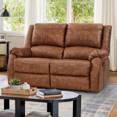 Canapé inclinable manuel en cuir 59,4 po de large Jackson