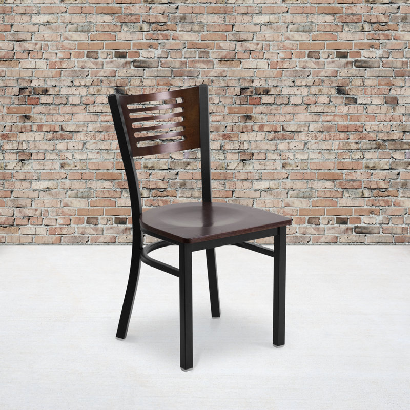 Prompton 19.5'' H Upholstered Side Chair, 1, Walnut/Black