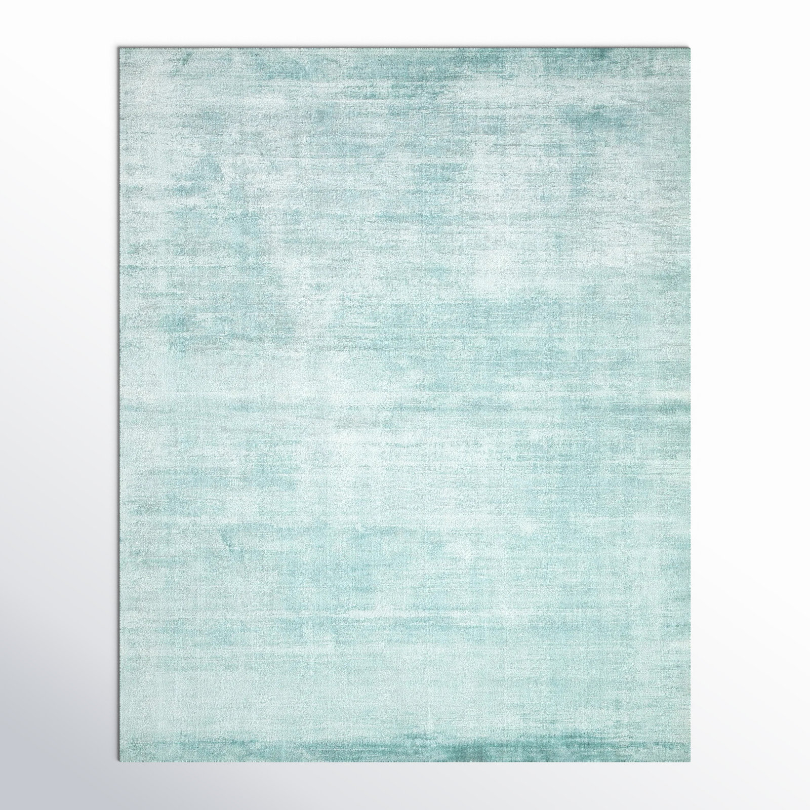 Owens Aqua Blue Hand-Loomed Wool Rug, Rectangle 12' x 15'