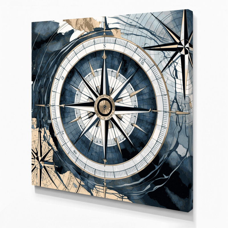 Art mural sur toile bleu, H 32 po x l 32 po