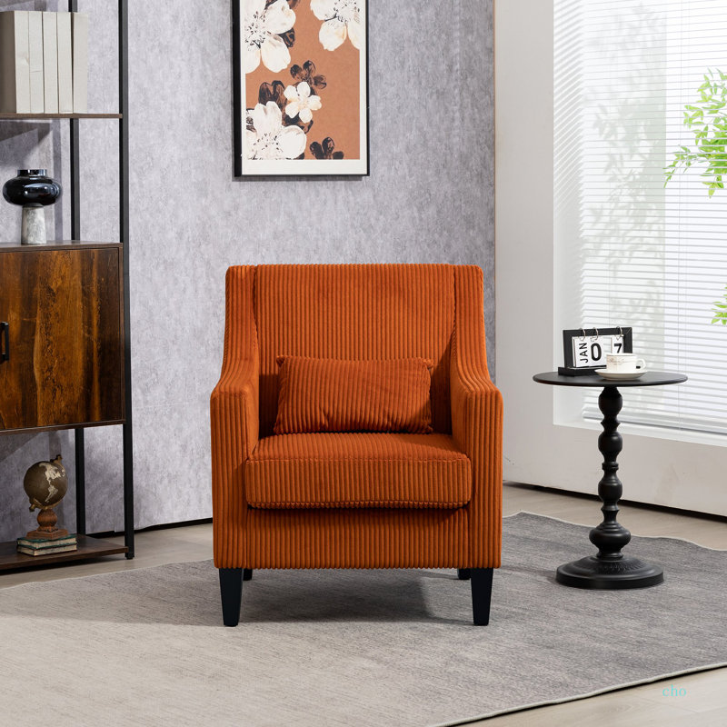 Chaise d'appoint moderne, fauteuil rembourré avec accoudoirs arrondis pour chambre à coucher, appartement, studio, bureau, salle d'attente