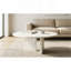 Table basse ronde blanche en marbre semi-poli, 27,6 h 12,6 po / 70 h 32 cm, table basse à profil bas, table de salon, pierre naturelle, marbre véritable, marbre véritable-1092707259