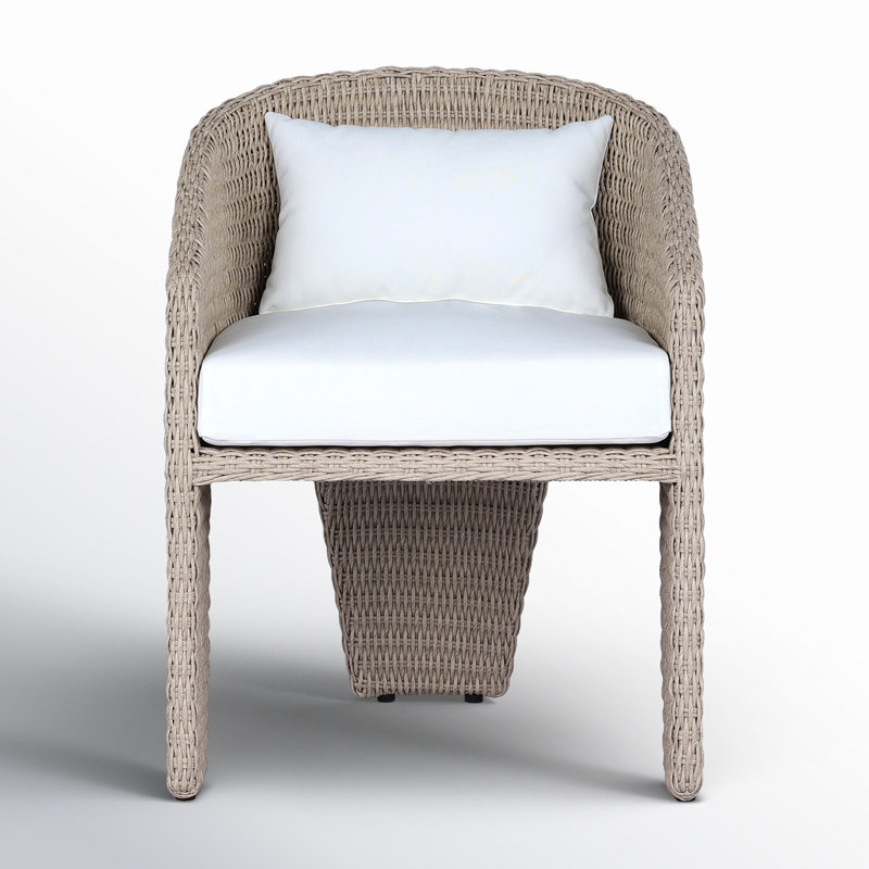 Chaise de patio avec coussin Chariese, Blanc rétro / blanc