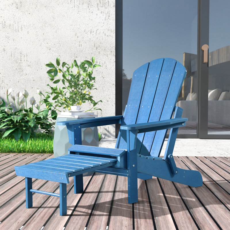 Chaise Adirondack pliante Hurley Morphew, Bleu
