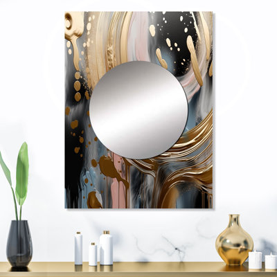 Décoration abstraite dorée et rose Infinity Circles VI - Miroir formes abstraites murales MTMIR137783