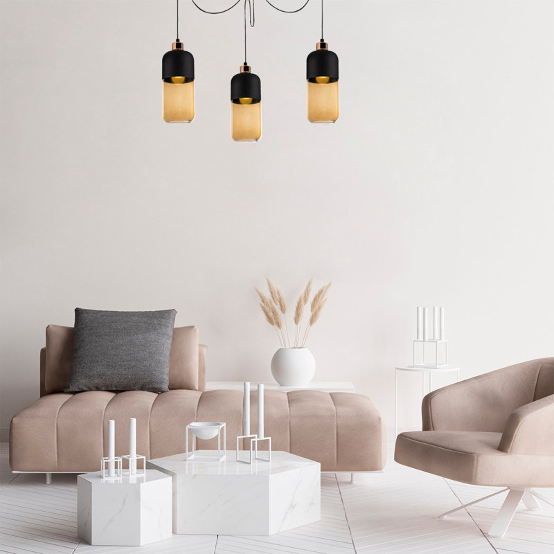 Luminaire suspendu cylindrique à 3 lumières Jak