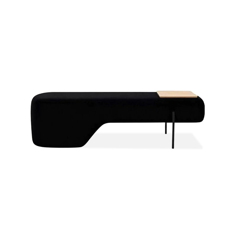 Banc rembourré noir, Noir