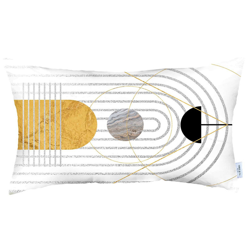 Reversible Pillow Insert, White Geometric