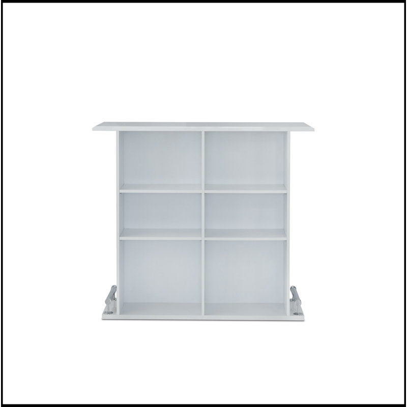 White High Gloss 6-Shelf Bar Table