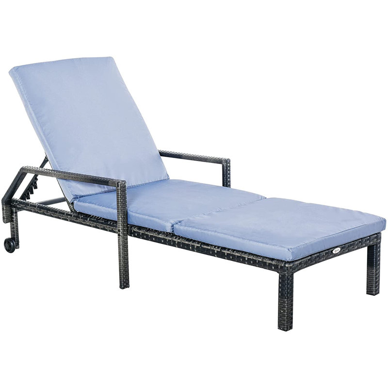 Alegandra 200cm Long Reclining Single Chaise with Cushions