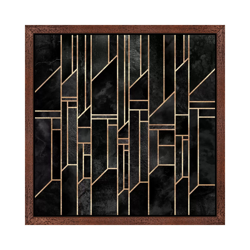Black Skies by Elisabeth Fredriksson - Print on Canvas, 45.72 cm H x 45.72 cm W, Brown Floater Framed