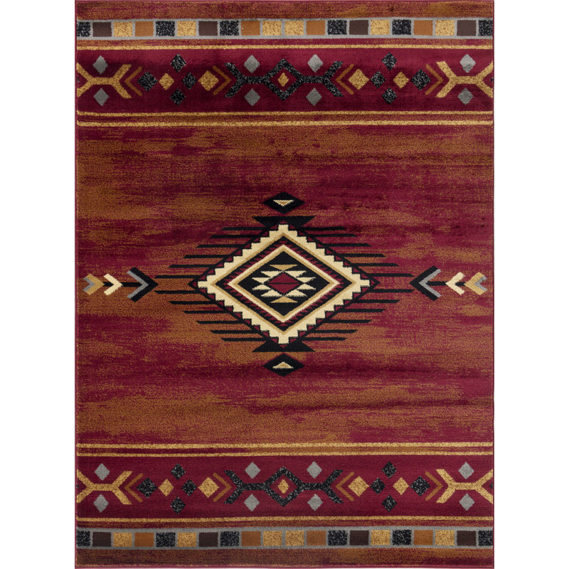 Red 7 pi. 10 po X 10 pi 3 po Tapis Southwest, Rectangle 7 pi 10 po x 10 pi 3 po