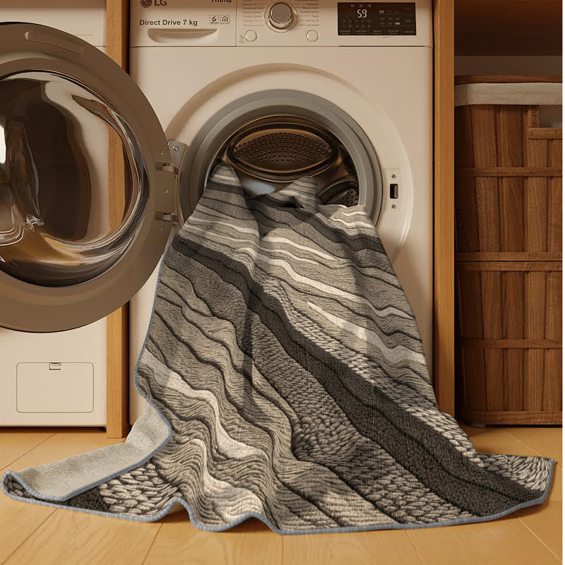 Washable Sand dunes Nautical Area Rug, Round 6'