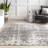 Deedra Modern Abstract Power Loom Performance Gray/White Rug-1625026965