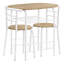Ensemble de table de salle à manger, ensemble de 3 pièces, petit, L 32 po, cuisine, stratifié naturel, métal blanc, contemporain, moderne-651829159-651829161-651829165