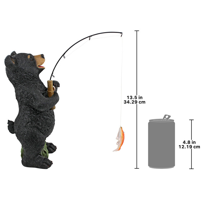 Statue de jardin pêche en forme d'ours noir