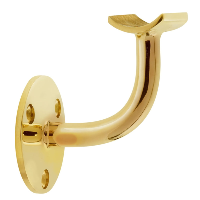 Standard Handrail Bracket, Polished Brass